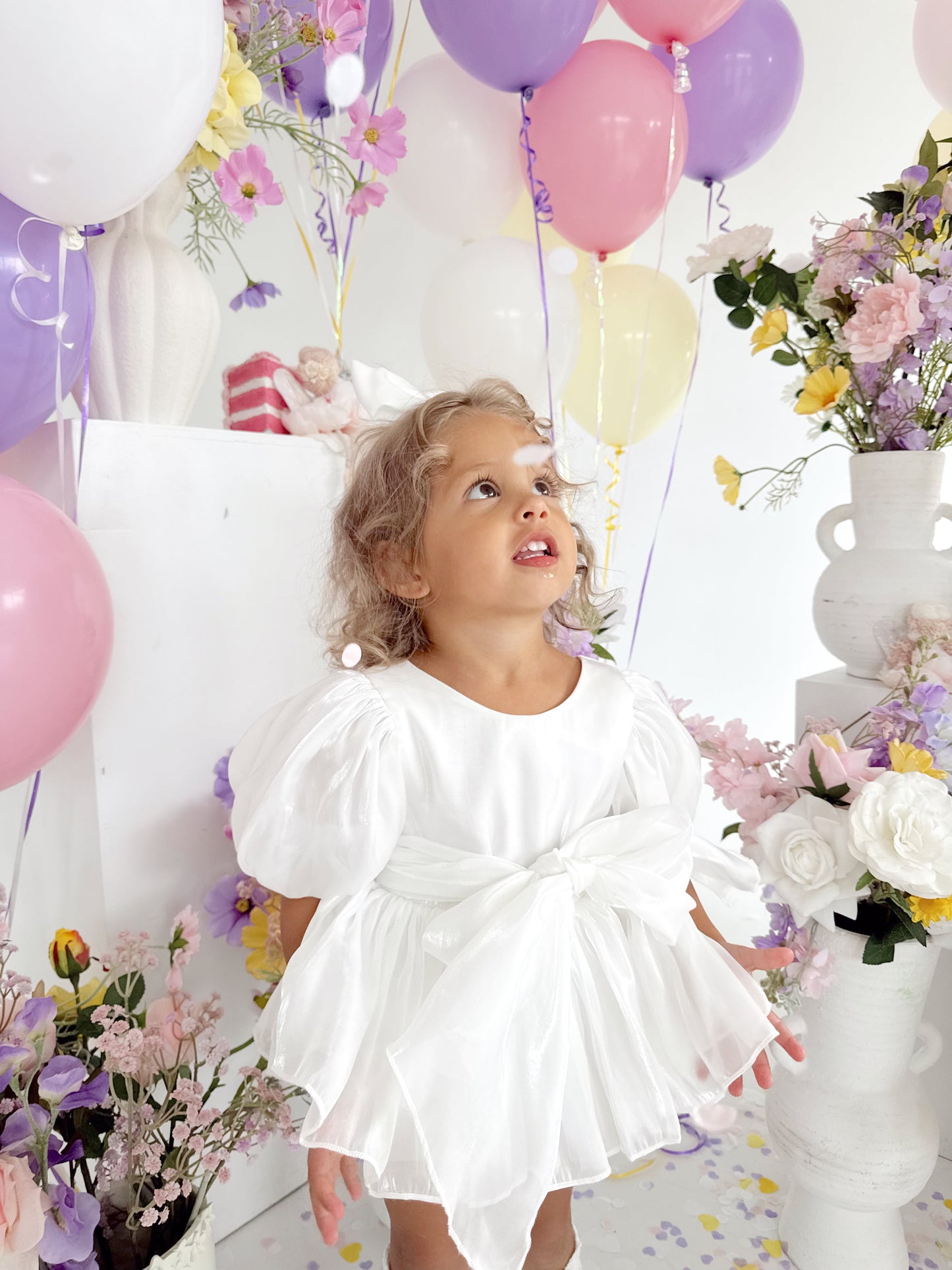 Dolly White Organza Baby Girl Party Romper