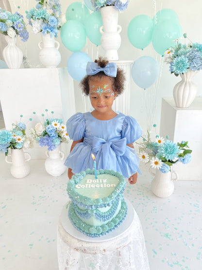 Dolly Dove Blue Organza Baby Girl Party Romper