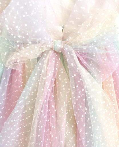 Rainbow Fairy Floss Baby Girl Tulle Party Romper