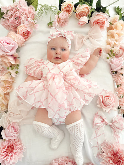 Pretty In Pink Organza Baby Girl Party Romper