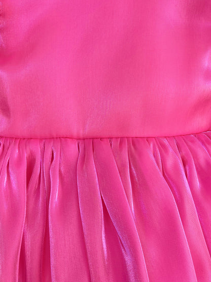 Dolly Fuchsia Pink Organza Baby Girl Party Romper