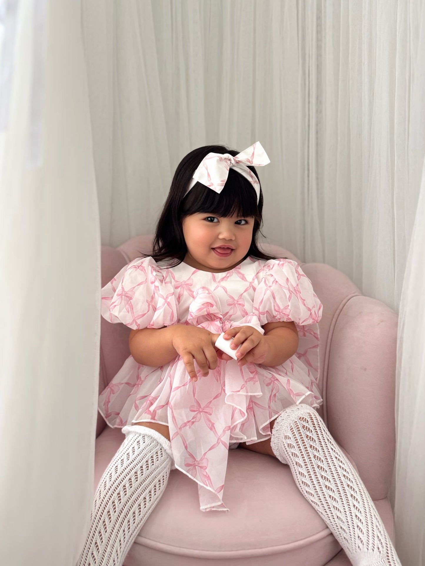 Pretty In Pink Organza Baby Girl Party Romper
