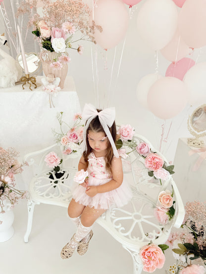 Mirabelle Flower Candy Pink Baby Girl Floral Tulle Party Romper