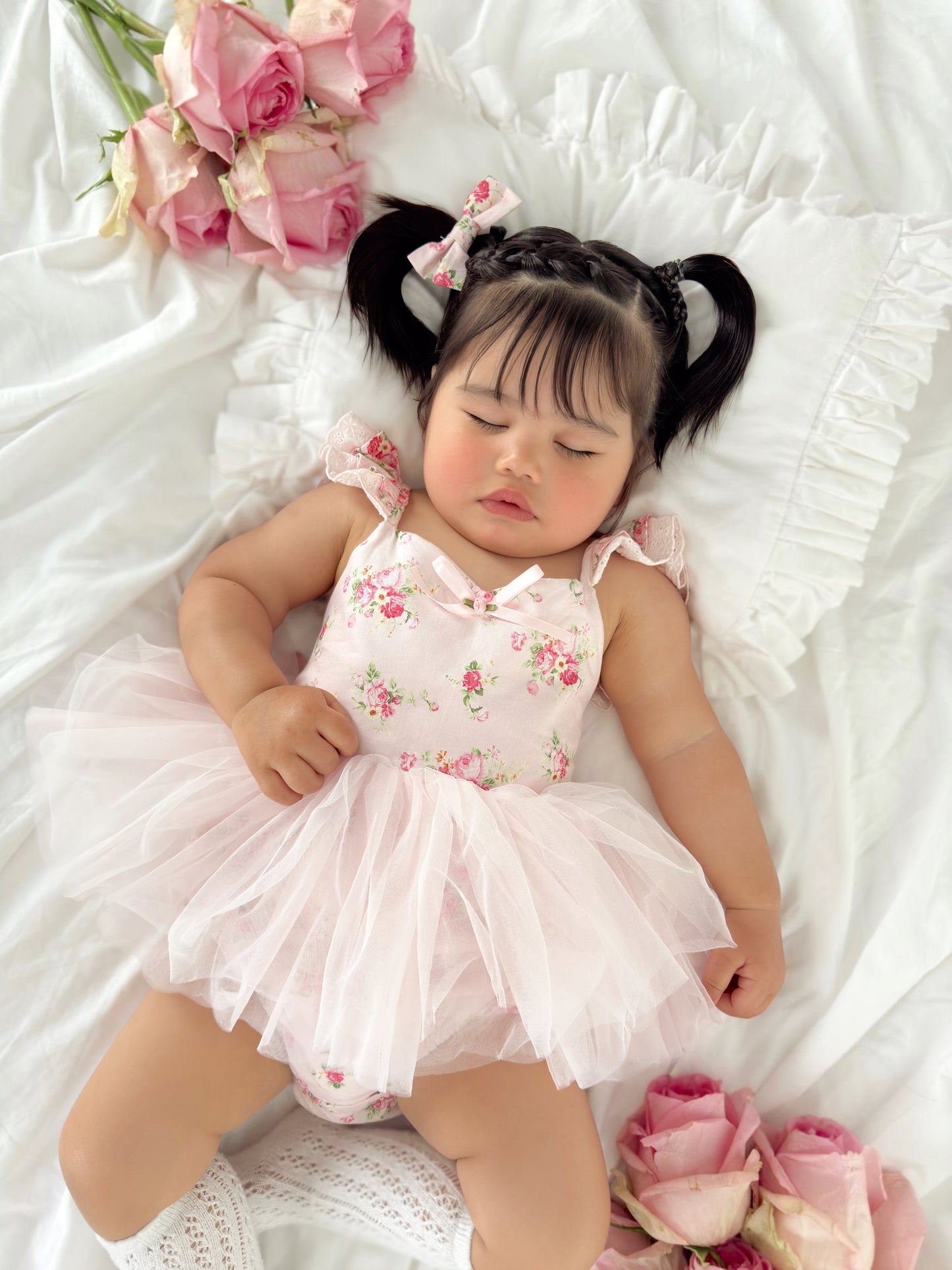 Mirabelle Flower Candy Pink Baby Girl Floral Tulle Party Romper