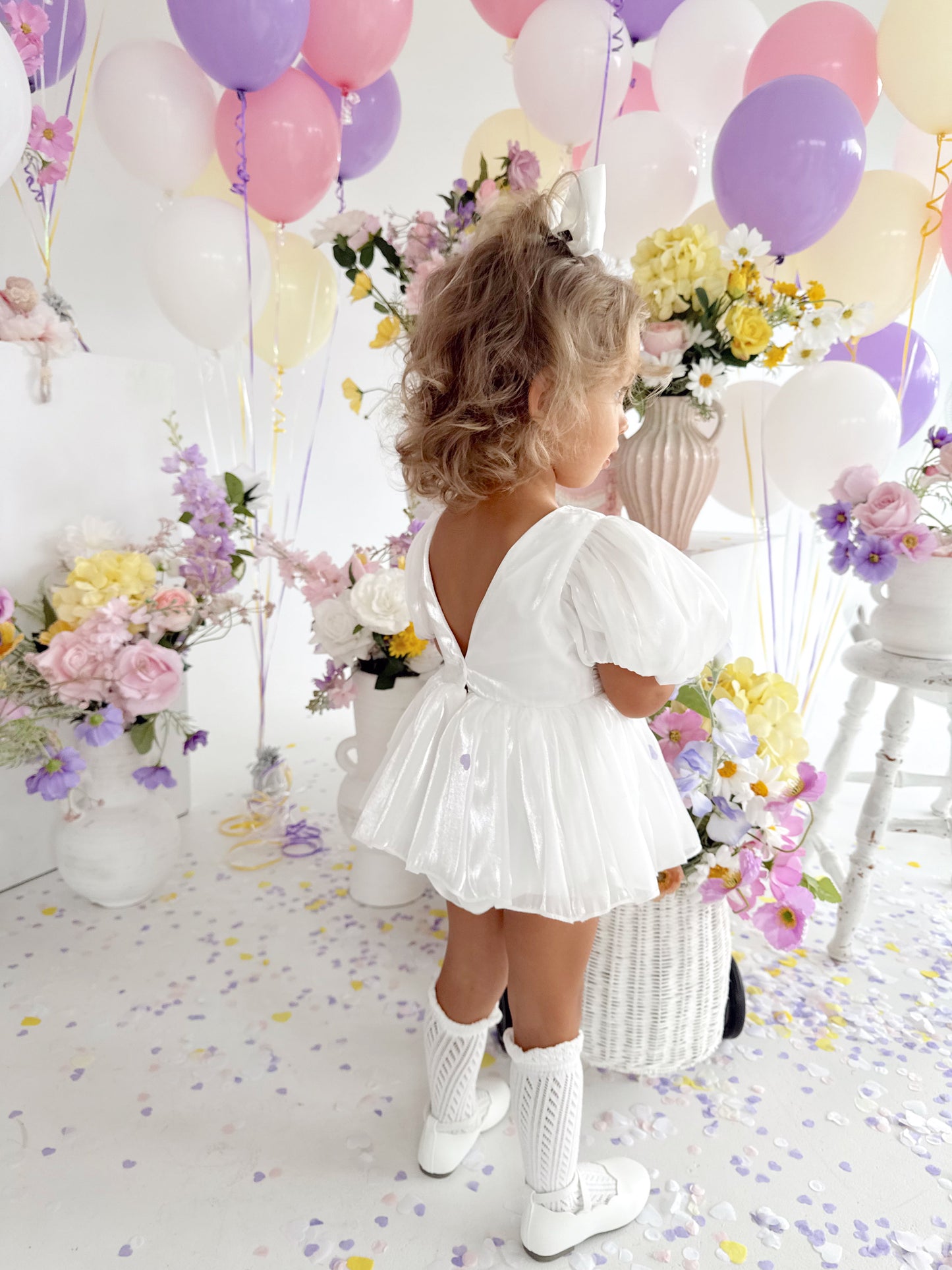 Dolly White Organza Baby Girl Party Romper