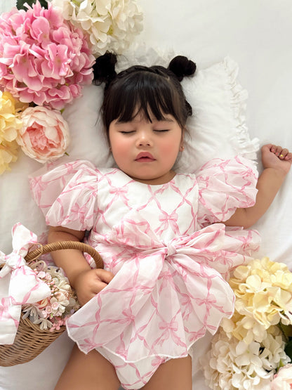 Pretty In Pink Organza Baby Girl Party Romper