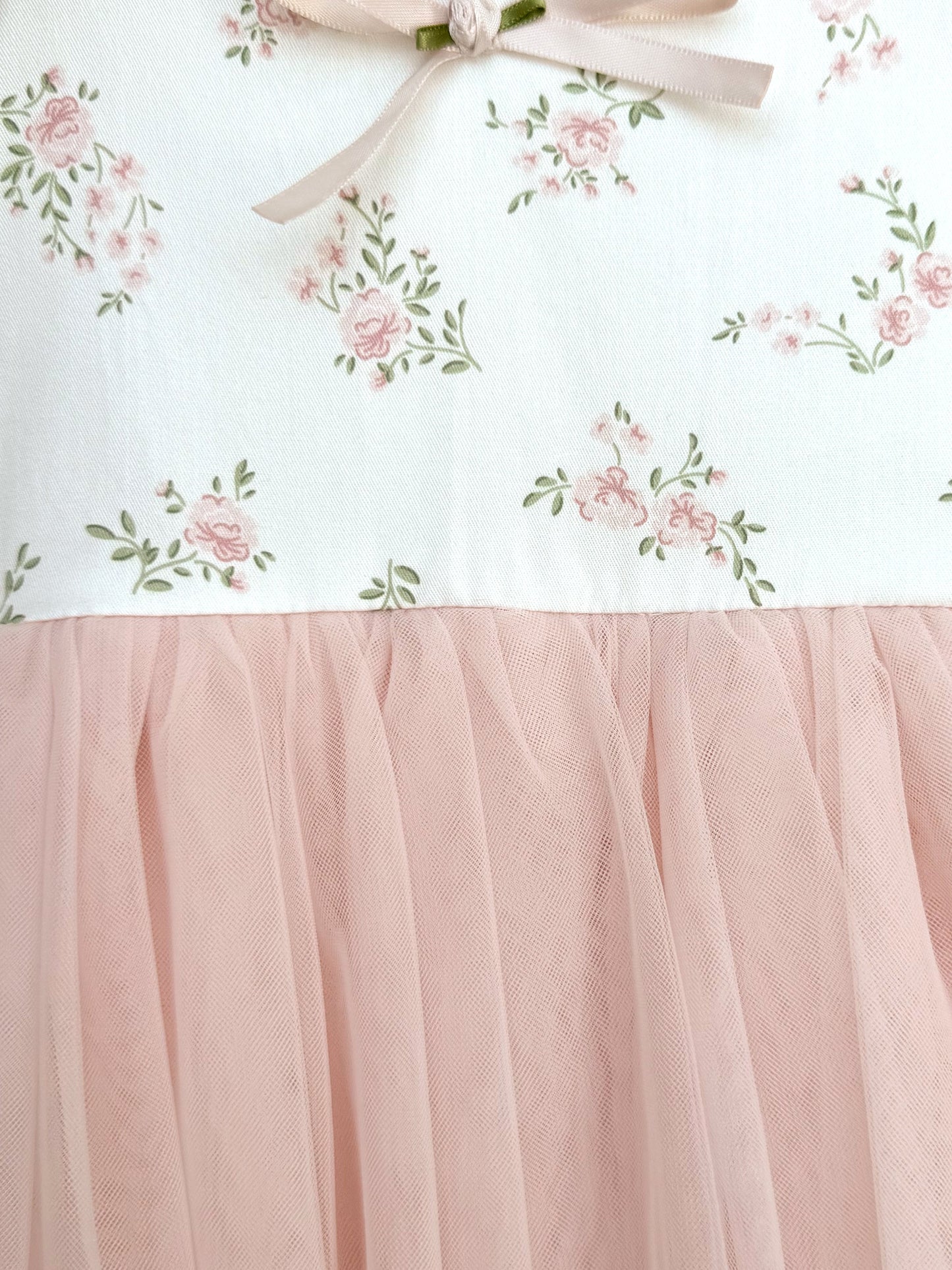 Odessa Flower Perfect Pink Floral Baby Girl Tulle Party Romper