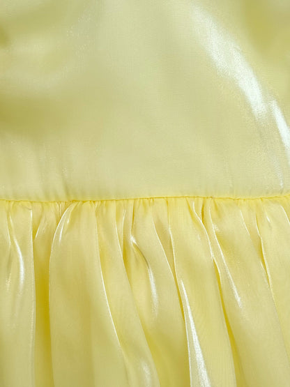 Scarlette Rose Canary Lemon Organza Baby Girl Party Romper