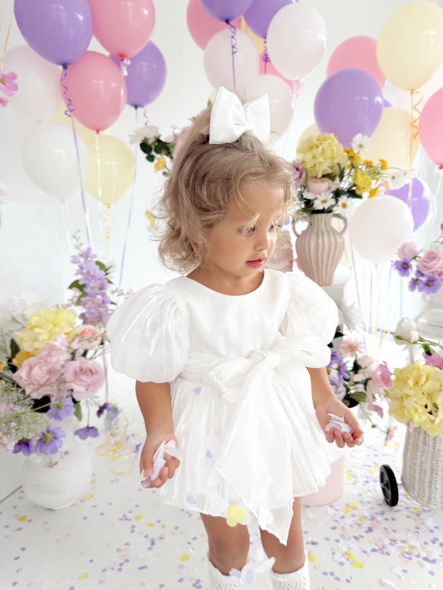 Dolly White Organza Baby Girl Party Romper
