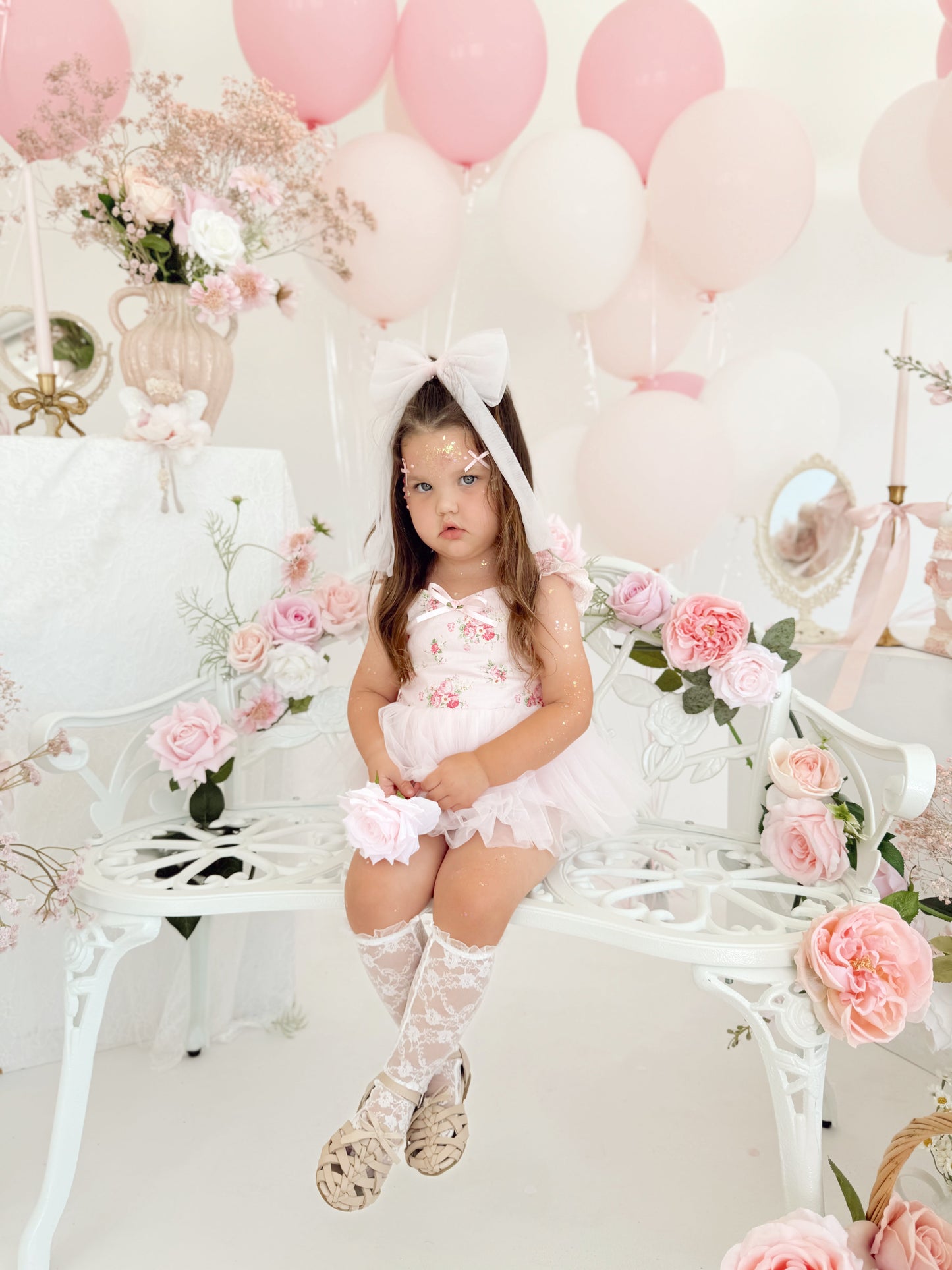 Mirabelle Flower Candy Pink Baby Girl Floral Tulle Party Romper