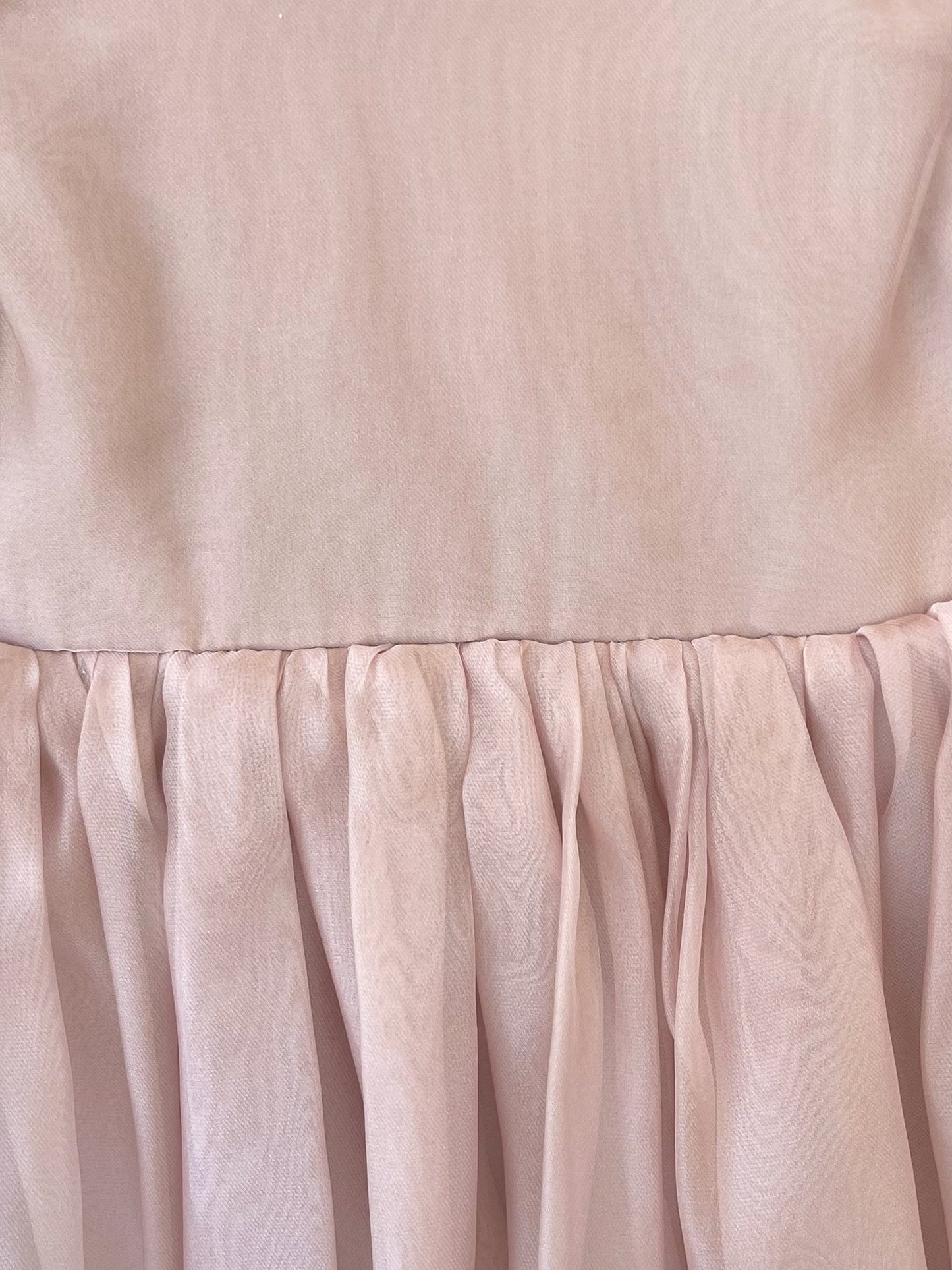 Clementine Matte Blush Rose Pink Organza Baby Girl Romper