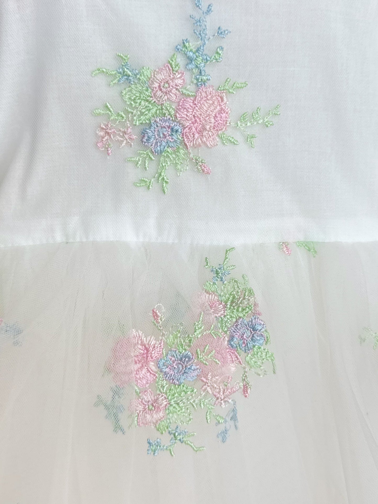 Aletta White Embroidered Baby Girl Tulle Party Romper