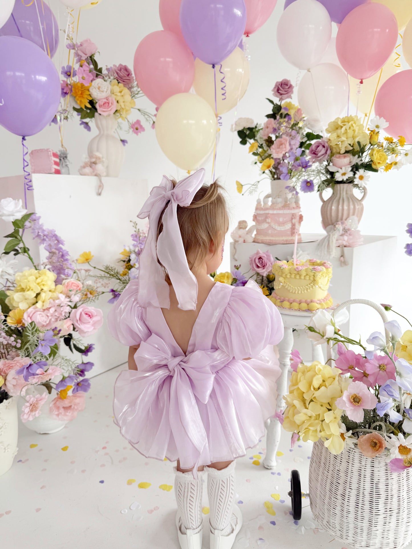 Scarlette Rose Purple Pearl Organza Baby Girl Party Romper