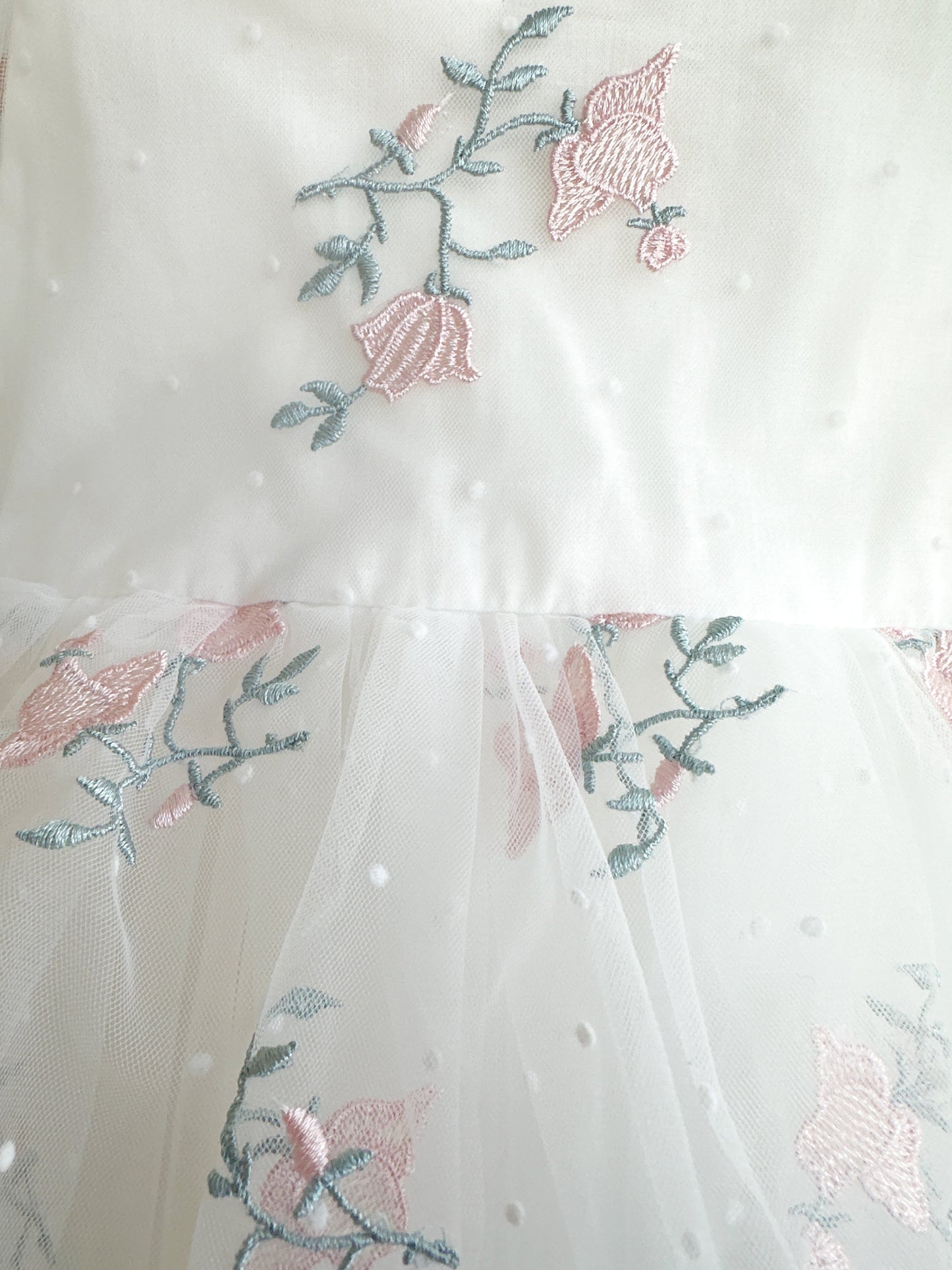 Swan Lake White Embroidered Baby Girl Tulle Party Romper