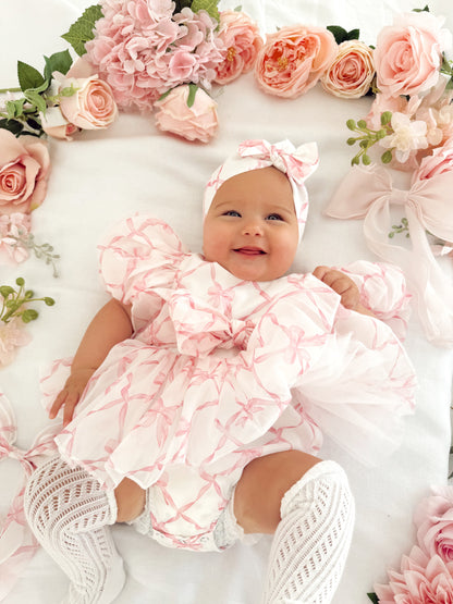 Pretty In Pink Organza Baby Girl Party Romper