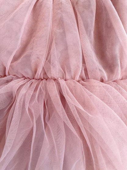 English Rose Dusty Rose Pink Baby Girl Tulle Romper