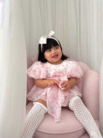 Pretty In Pink Organza Baby Girl Party Romper