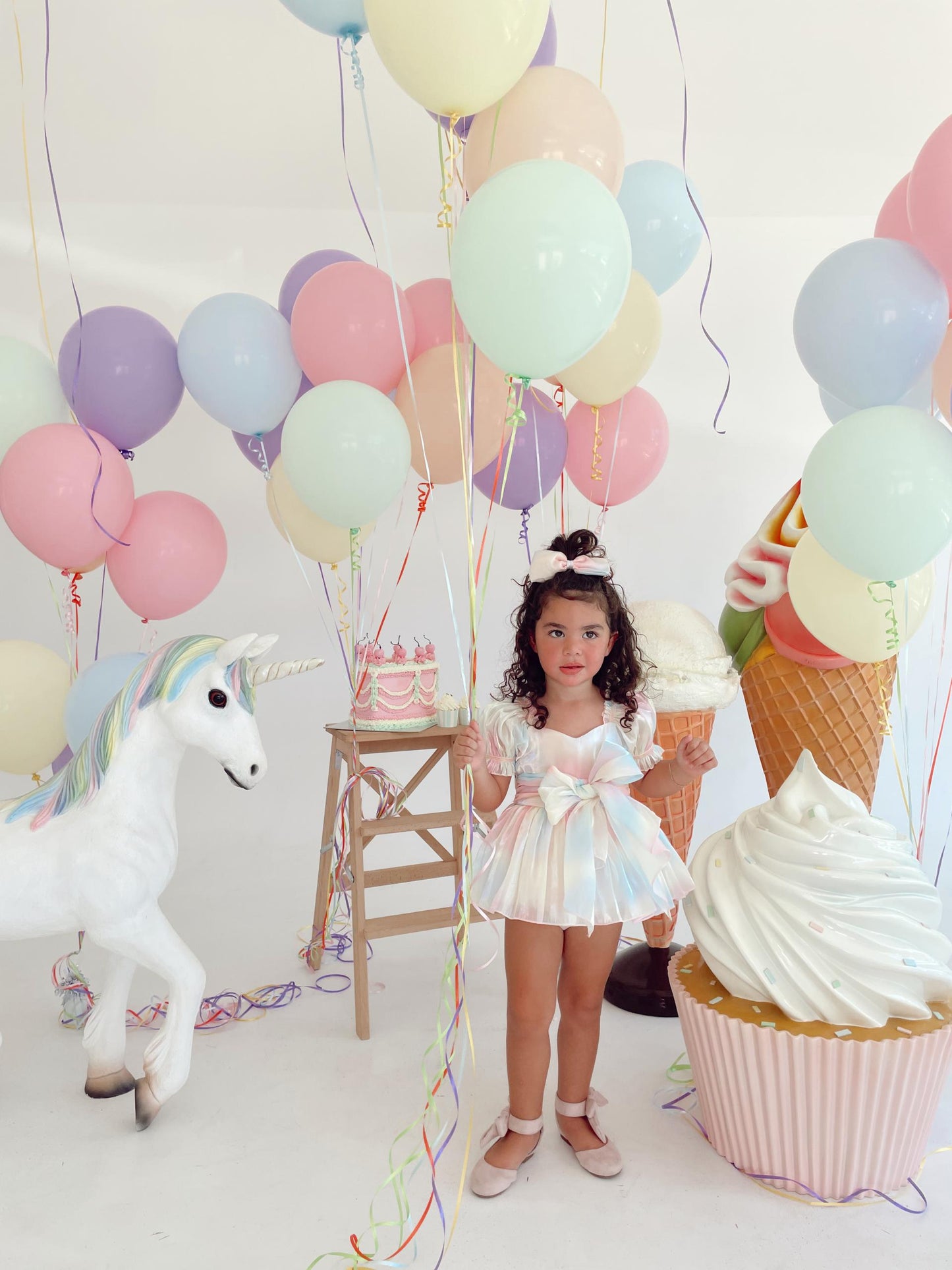 Sherbet Fairy Pastel Rainbow Organza Baby Girl Party Romper