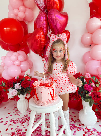 Lover Pink Heart Baby Girl Tulle Party Romper