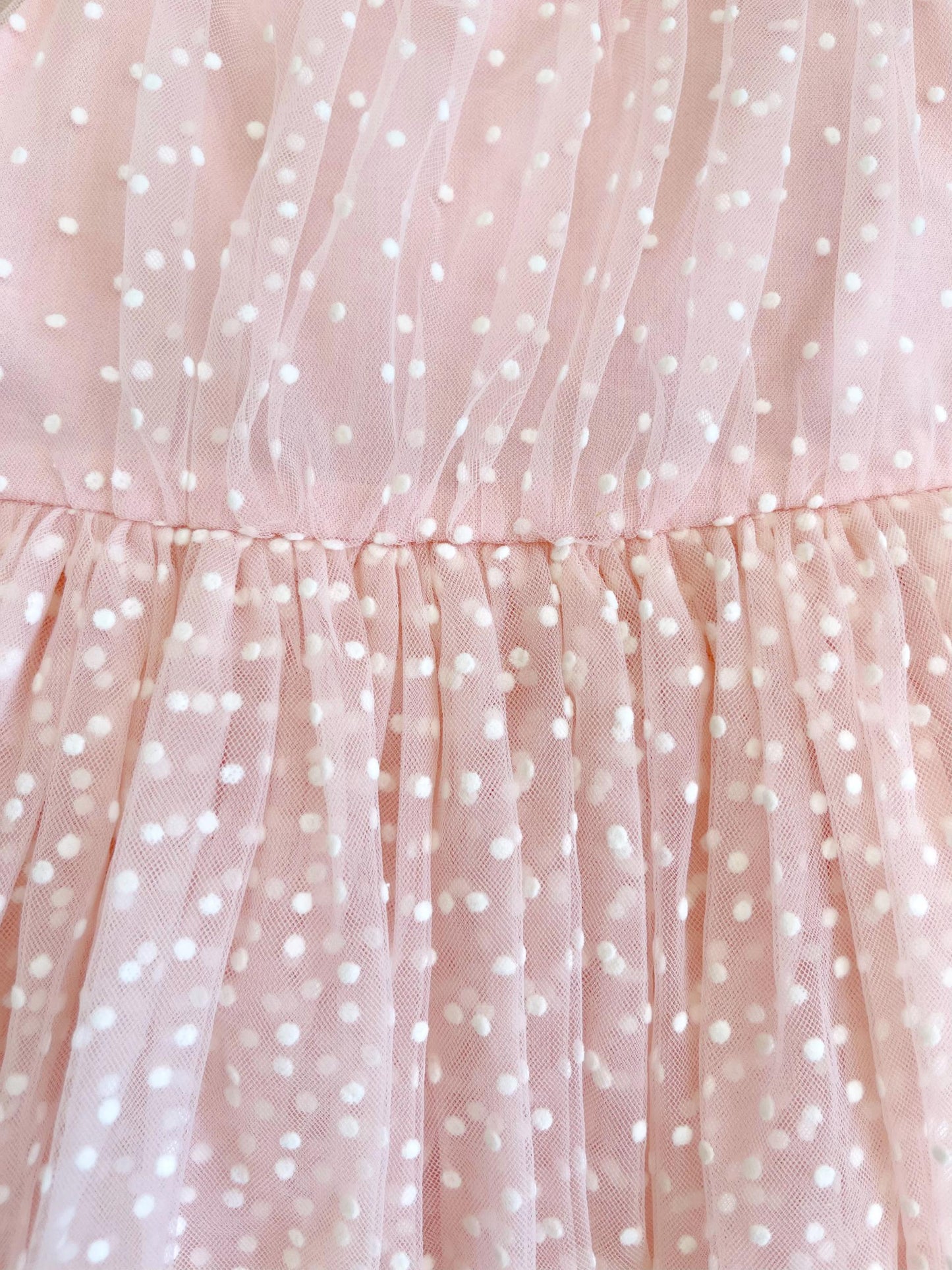 Swiss Dot Pink Rose Flower Fairy Baby Girl Tulle Party Romper