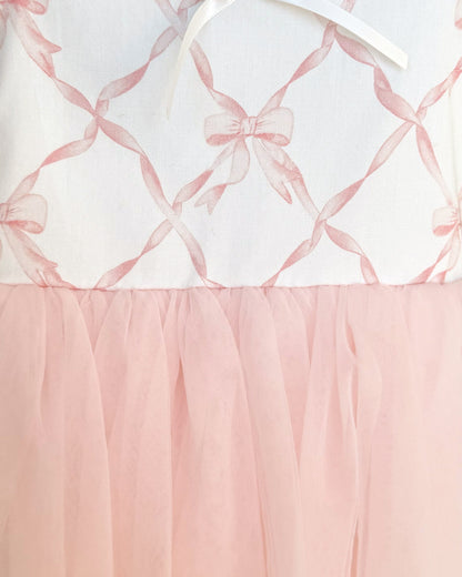 Rosette Pink Bow Baby Girl Tulle Party Romper