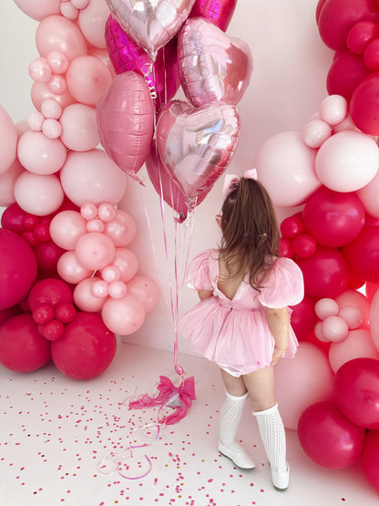 Dolly Candy Pink Organza Baby Girl Party Romper