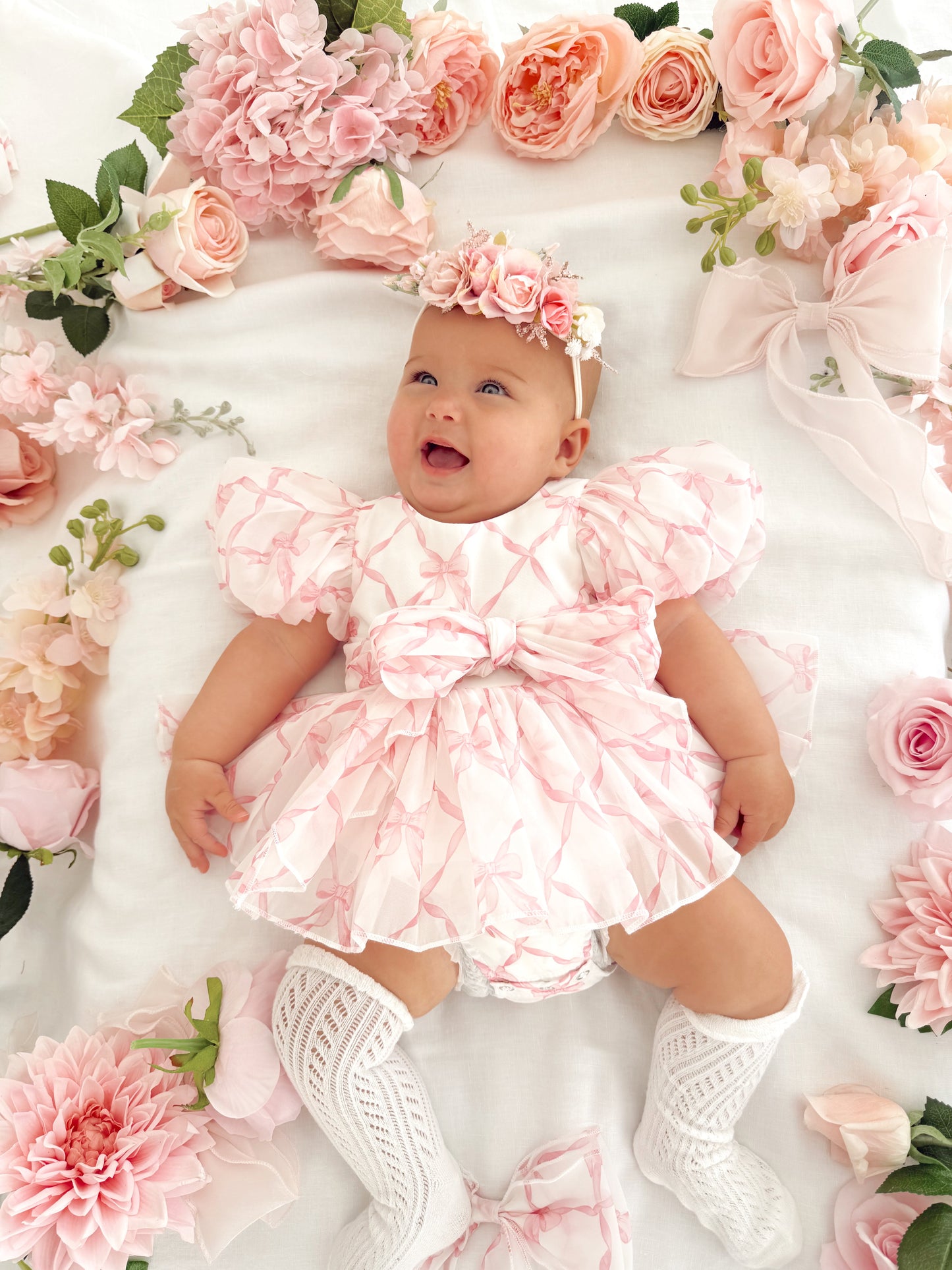 Pretty In Pink Organza Baby Girl Party Romper