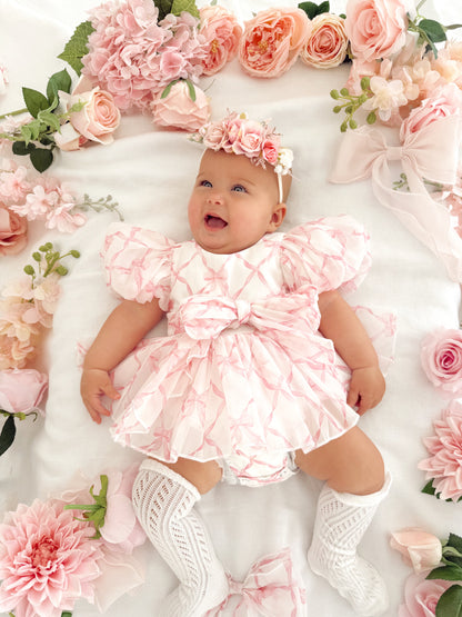 Pretty In Pink Organza Baby Girl Party Romper