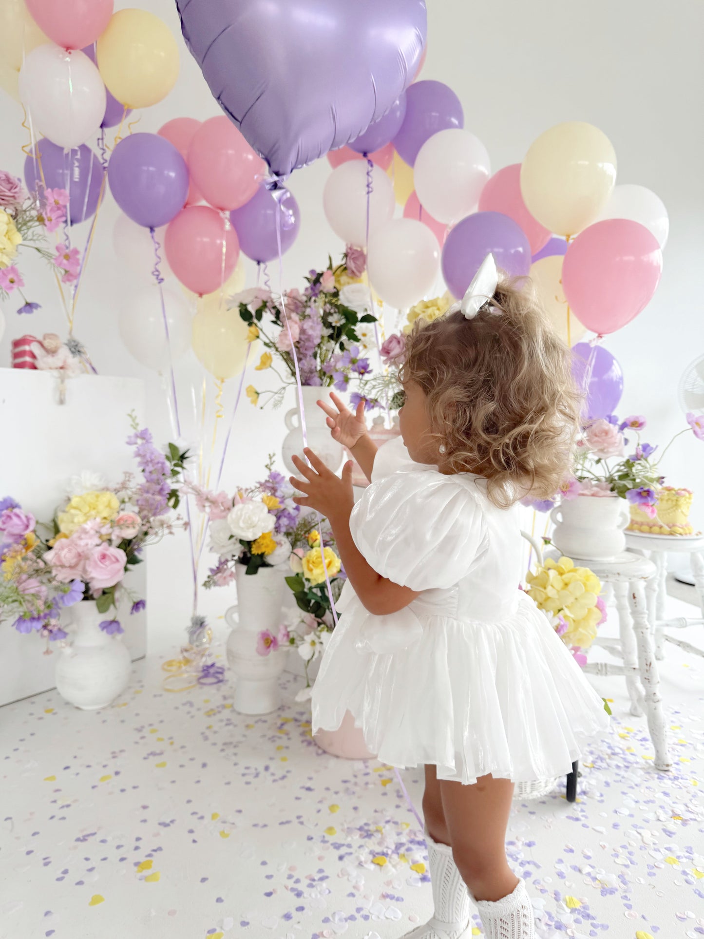 Dolly White Organza Baby Girl Party Romper