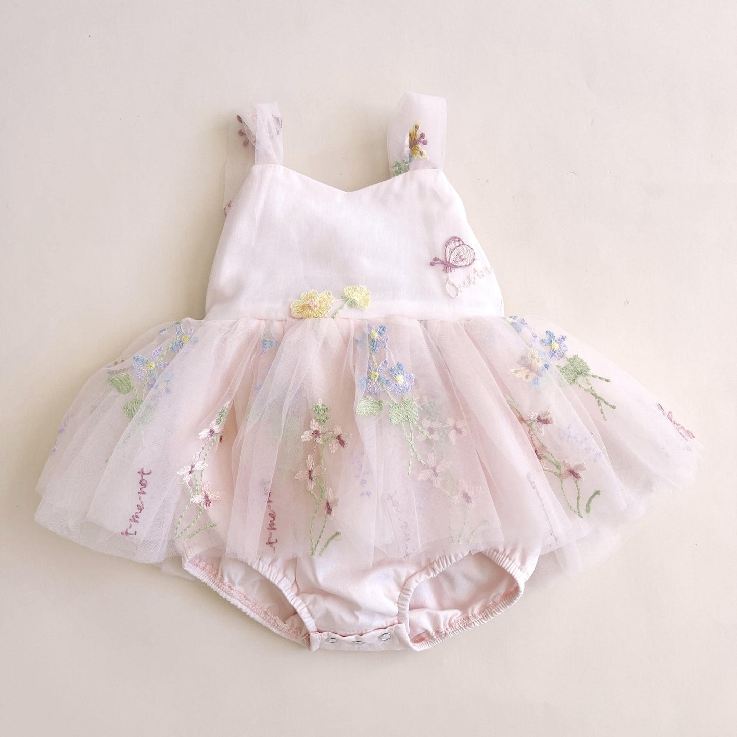 Sugar Plum Heavenly Pink Baby Girl Tulle Party Romper