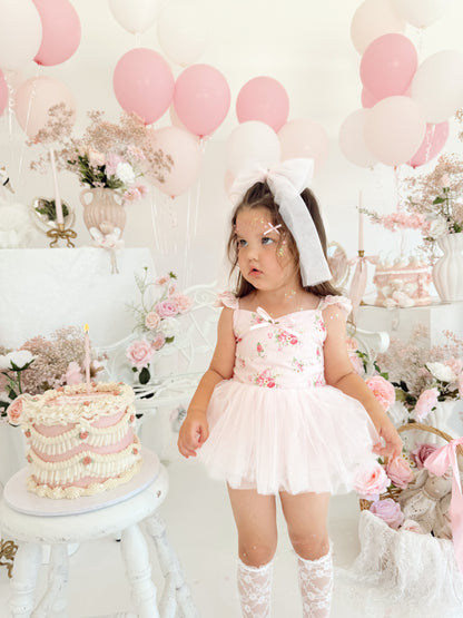 Mirabelle Flower Candy Pink Baby Girl Floral Tulle Party Romper