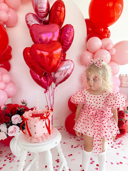 Lover Pink Heart Baby Girl Tulle Party Romper