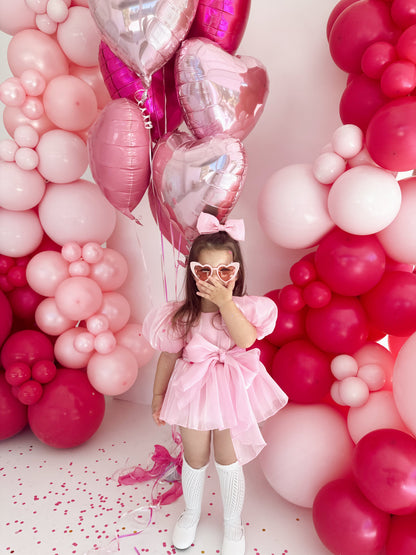 Dolly Candy Pink Organza Baby Girl Party Romper