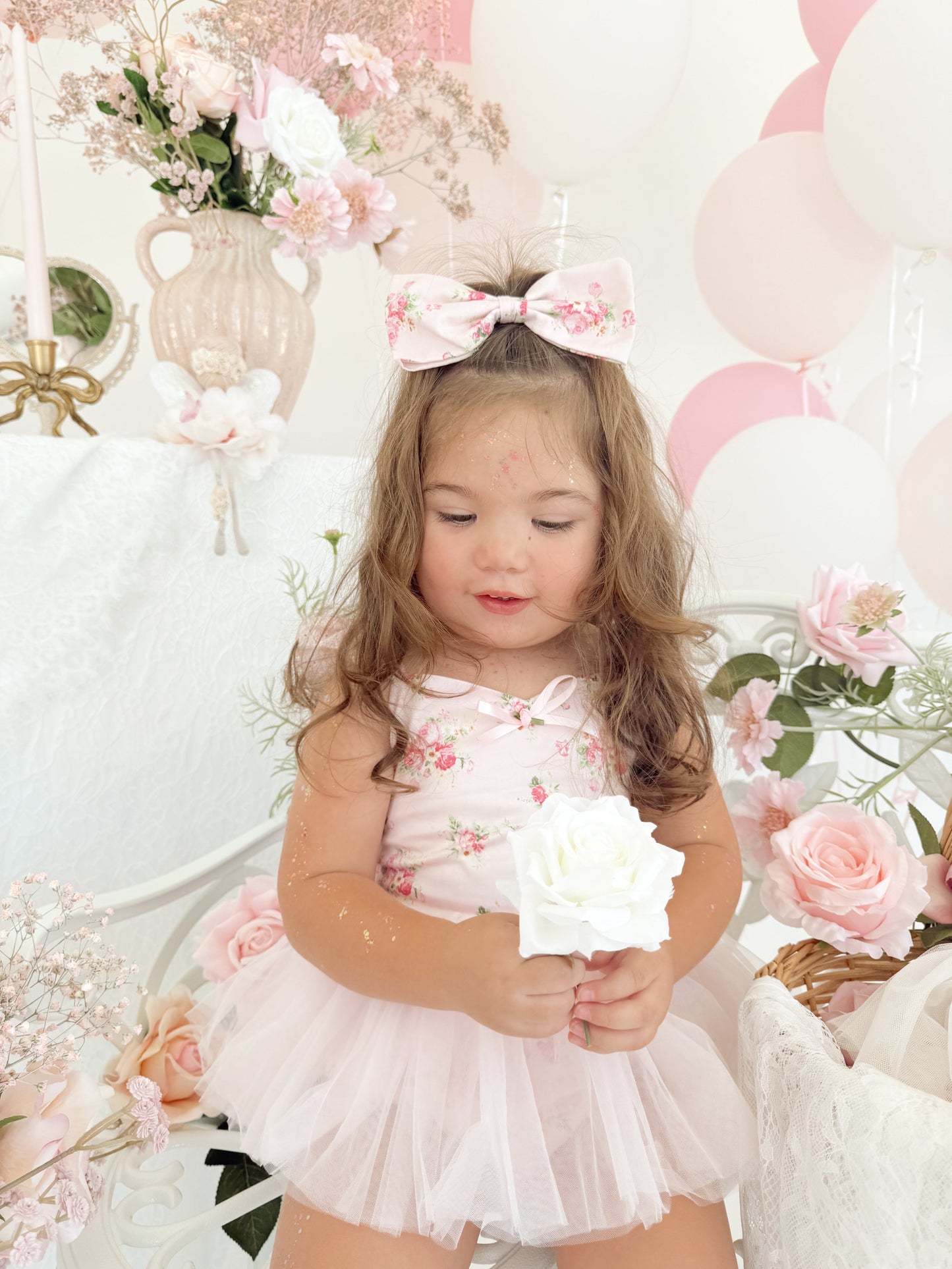 Mirabelle Flower Candy Pink Baby Girl Floral Tulle Party Romper