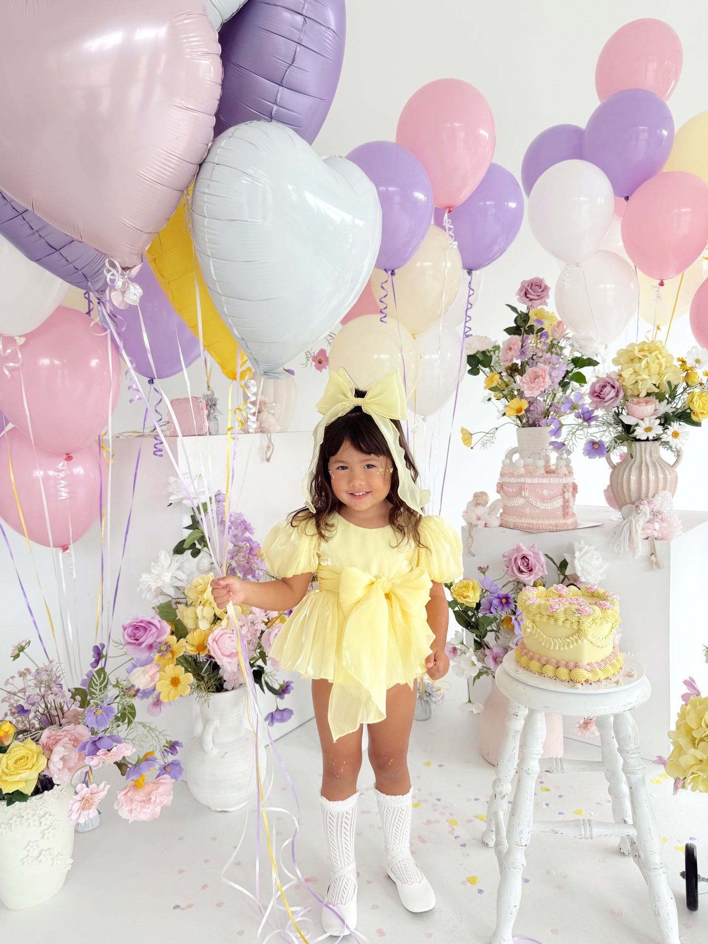 Scarlette Rose Canary Lemon Organza Baby Girl Party Romper