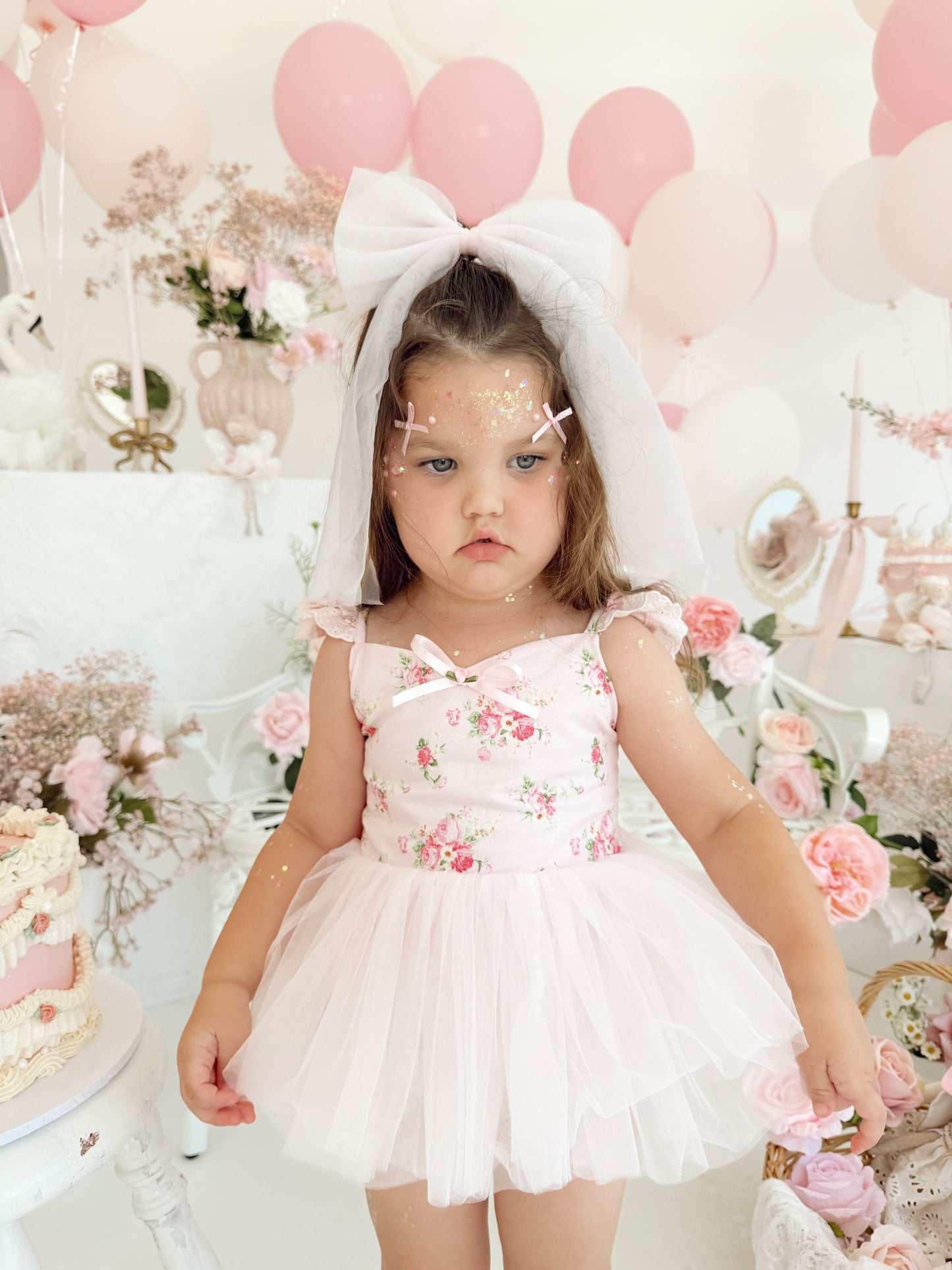 Mirabelle Flower Candy Pink Baby Girl Floral Tulle Party Romper
