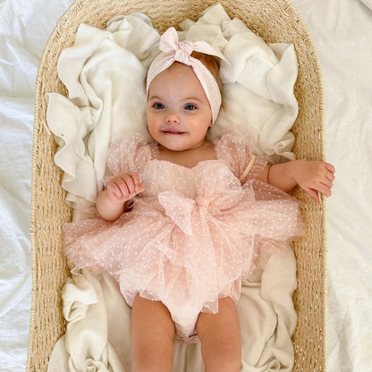 Tinkerbell Romper Pastel Pink Baby Girl Tulle Party Romper