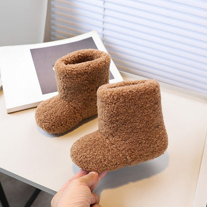 Girls' Winter Lamb Wool Warm Snow Boots