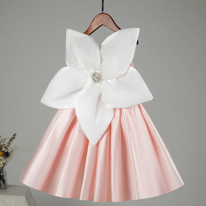 Baby Girl and Toddler Flower Bow Pageant Girl Dress  Birthday Party Princess Dress