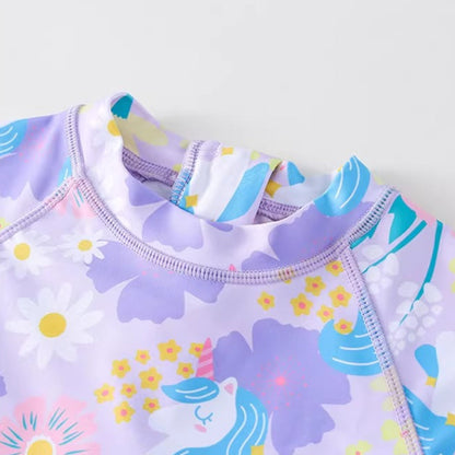Girls' Summer Vacation Swimsuit Three-Piece Set