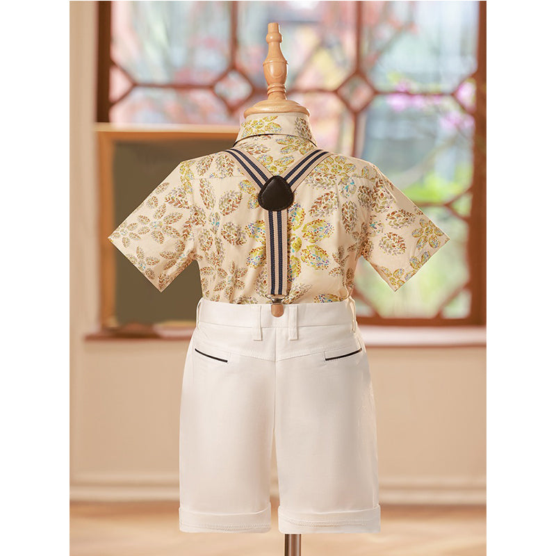 Boys Floral Shirt Birthday Suit Performance Costume