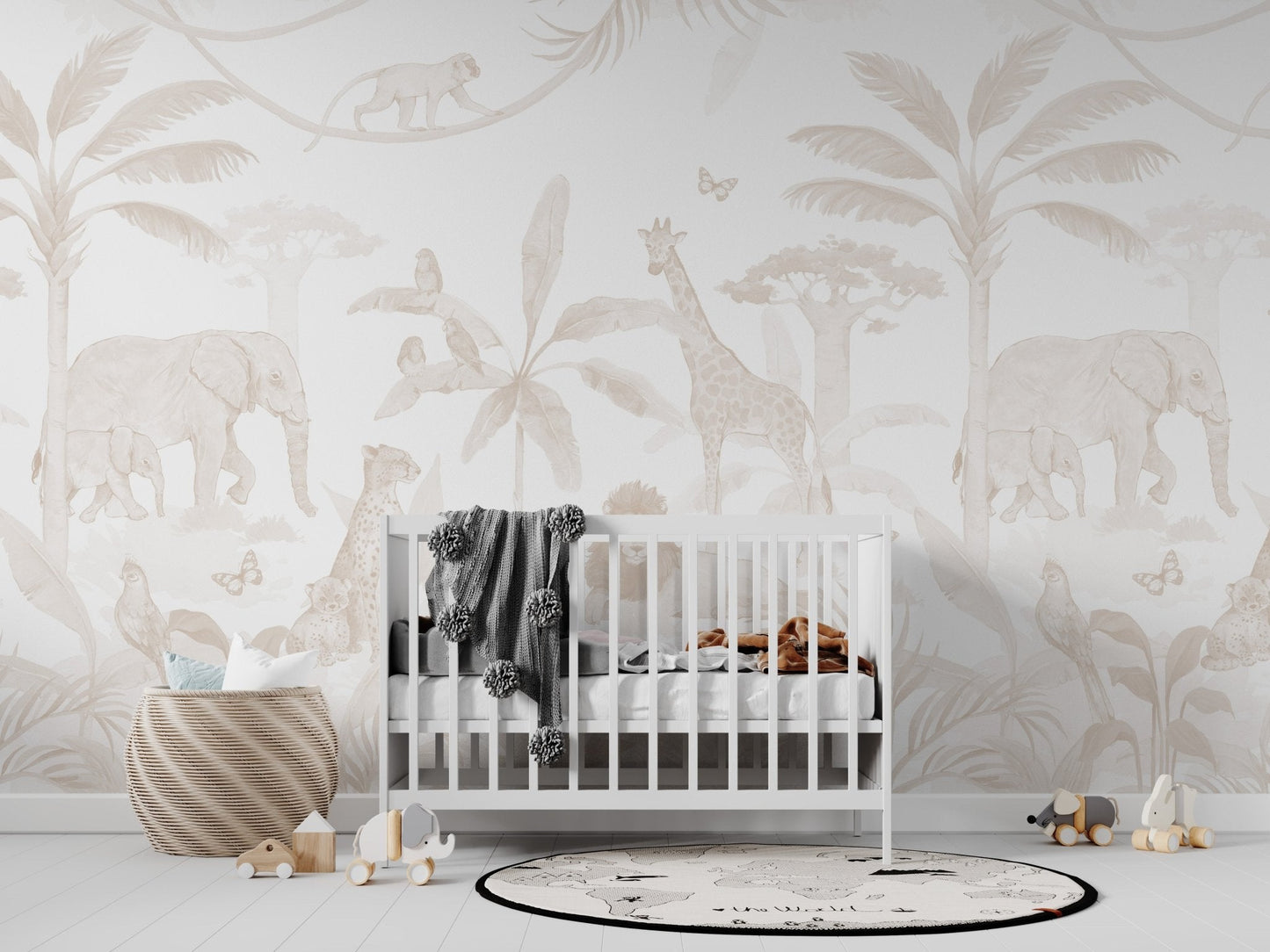African Safari Mural, Neutral