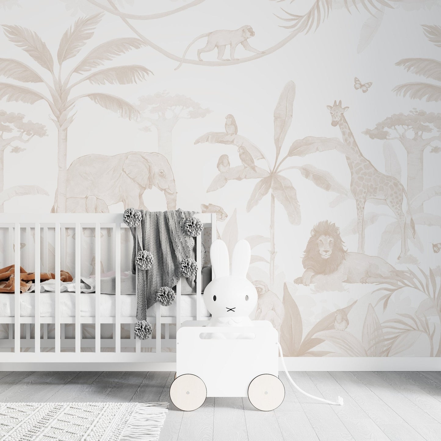 African Safari Mural, Neutral
