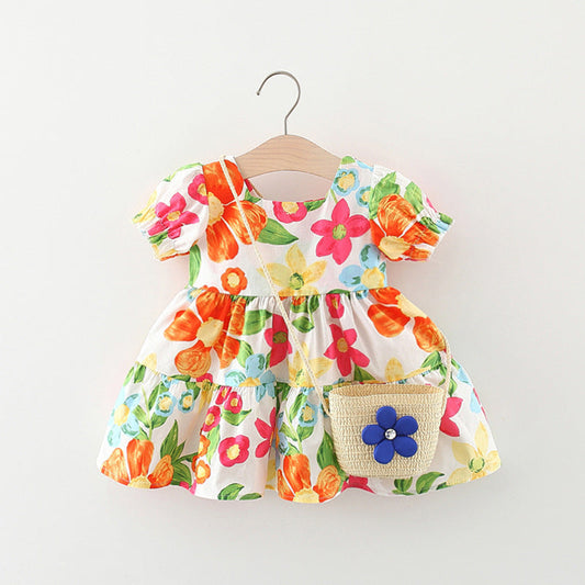 Girls Floral Vacation Dress Girls Summer Holiday Dress