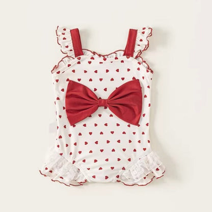 Girls Cute Summer Halter Onesie Swimsuit