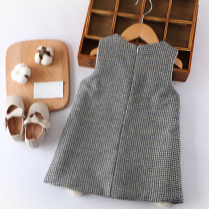 Girls Elegant Comfortable Dress Girls Plaid School Dress