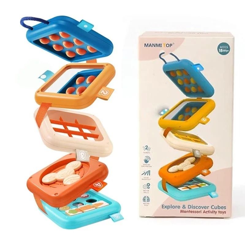 Montessori Busy Board 8-in-1 – Sensory Activity Board for Toddlers 1-4 Years