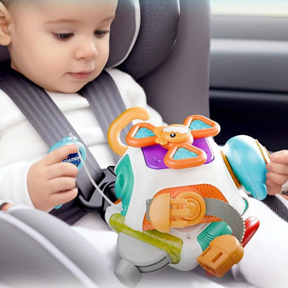 Busy Cube 10-in-1 Montessori Activity Cube – Sensory Travel Toy for Babies 12 Months+