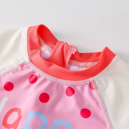 Summer Girls' Top Pants and Swim Cap Three-Piece Set