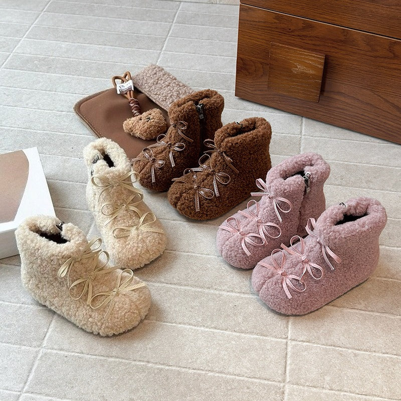 Girls Winter Cute Bows Snow Boots